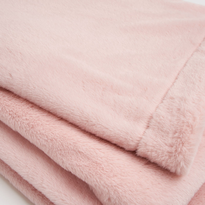 Raynette Throw Blanket, Blush Pink, W200 x L240cm