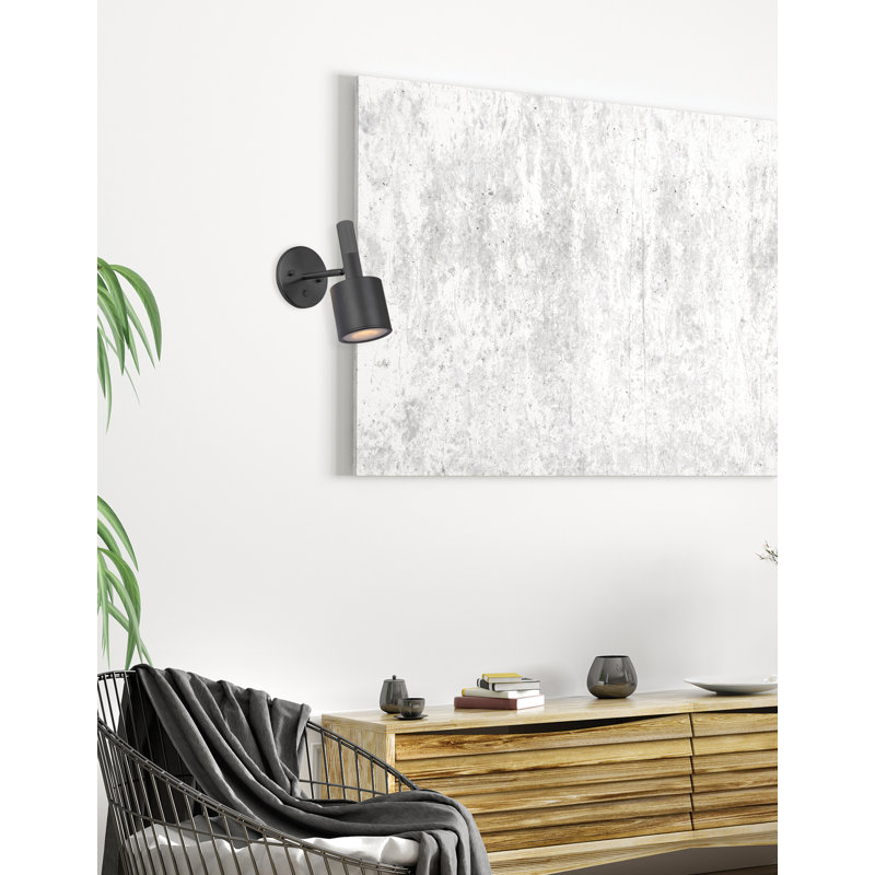 Daeshon 1 Light Wall Sconce - Matte Black/Aged Brass - Frosted Diffuser, Matte Black, Matte Black