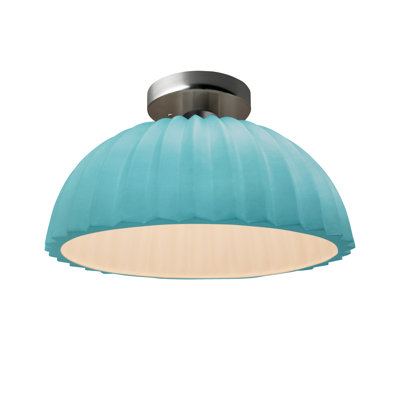 Radiance - Pleated Dome Semi-Flush - Reflecting Pool - Brushed Nickel - Dedicated LED