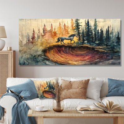 Martwan Unicorns On Cosmic Forest Lanscape - Unicorns Wall Art