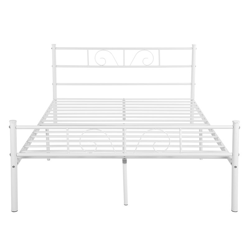 Metal Platforms Bed, Double (4'6), White