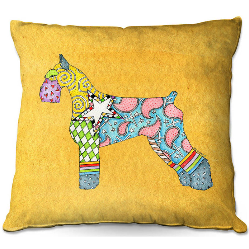  Coussin Couch Giant Schnauzer, 16 po x 16 po, Turquoise