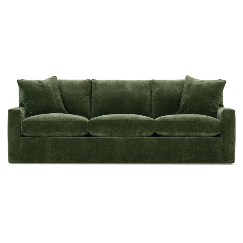 Concord Sofa, Green Chenille, 37" H x 92" W x 39" D