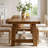 63" Farmhouse Solid Wood Dining Table for 4–6 People with Thick Top & Trestle Base