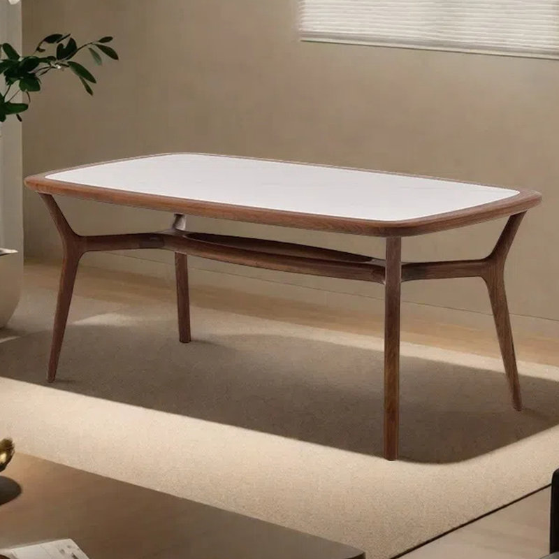 Table de salle à manger rectangulaire légère de luxe, H 29,92 po x L 70,87 po x l 35,43 po, Blanc
