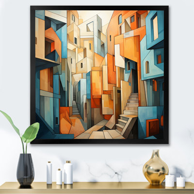 «Cubism Art Multidimensional V - Cubism», reproduction sur toile encadrée
