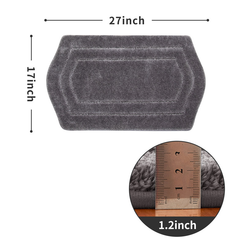 Non-Slip Bath Rug, Grey, 43.2cm W x 68.6cm L