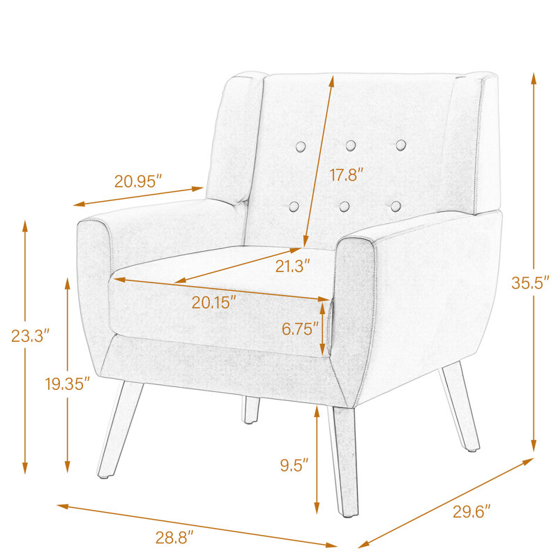 Jaqueze Upholstered Cream Faux Leather Tufted Square Arm Accent chair, Cream Faux Leather