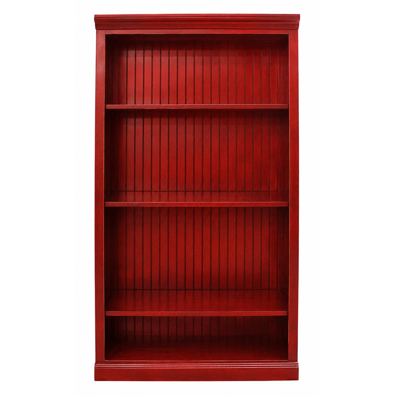 Bibliothèque standard Sherita, Rouge européen, (3 tablettes) H 60 po x l 32 po x P 14,25 po