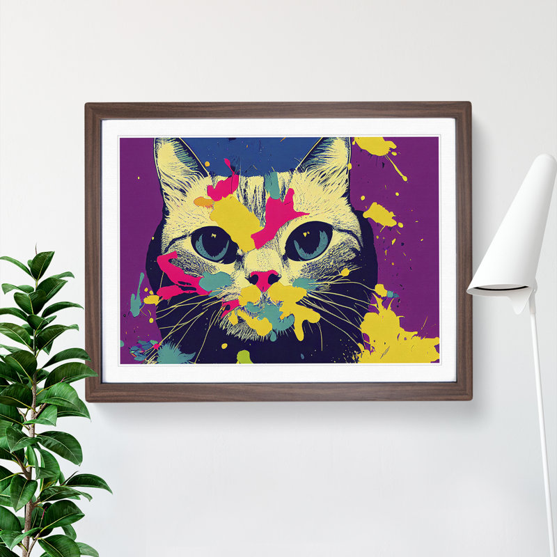 Cat Splashed Vol.5 Abstract - Framed Print, 34cm H x 46cm W x 2cm D, Walnut Framed