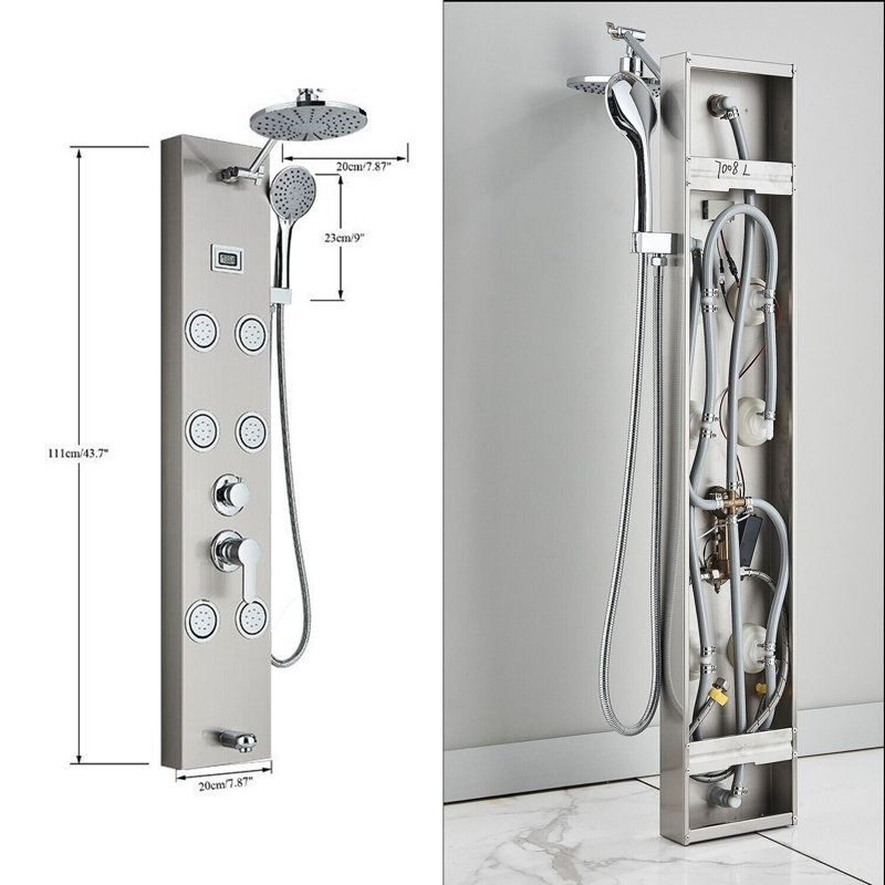 44'' Shower Panel with Fixed Shower Head