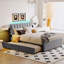Lit plateforme tapissier avec lit gigogne double Teddy-617074061