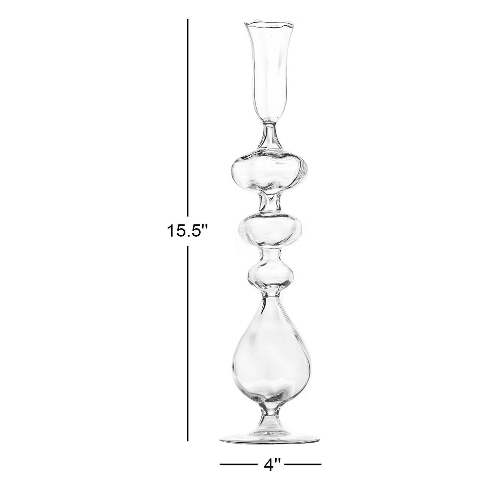 Alexandra 15.5'' H Glass Tabletop Candlestick