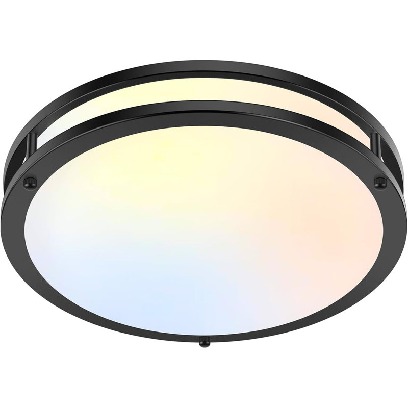 36W LED Flush Mount Ceiling Light Fixture, 13inch LED Ceiling Light 3600LM, Modern Ceiling Light 2700K/3000K/4000K/5000K/6500K 5CCT, Black Dimmable Ceiling Lamp for Living Room Kitchen,1 Pack