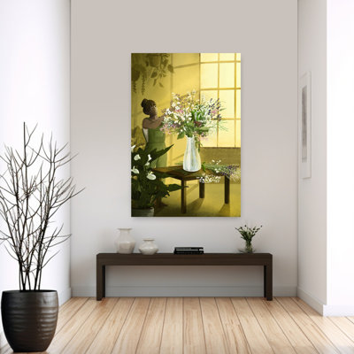 In the Cracks of Light I Dream Contemporary Flower Plant Wall Art Print 1 Piece Wrapped Canvas Wall Art
