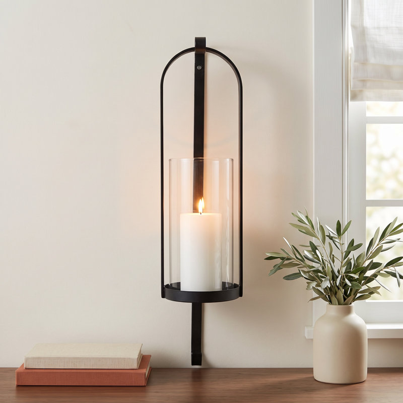 Kero Black Metal Wall Candle Holder