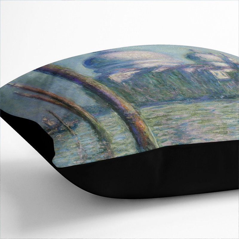 Le Grand Canal, Venice Square Throw Cushion, 40cm H x 40cm W x 15cm D, Black
