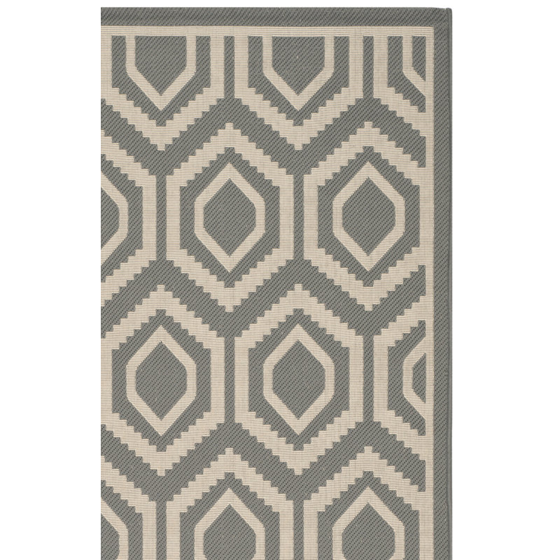 Tapis d'intérieur / extérieur à motif géométrique Deedrick, Tapis de couloir 2 pi 3 po x 6 pi 7 po