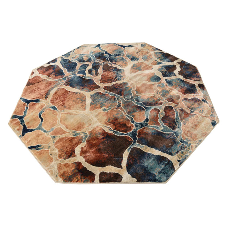 Abstract Indoor Rug, Octagon 7'10"
