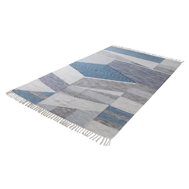 Vintage Abstract Wool Hand Woven Area Rug, Rectangle 140 x 200cm