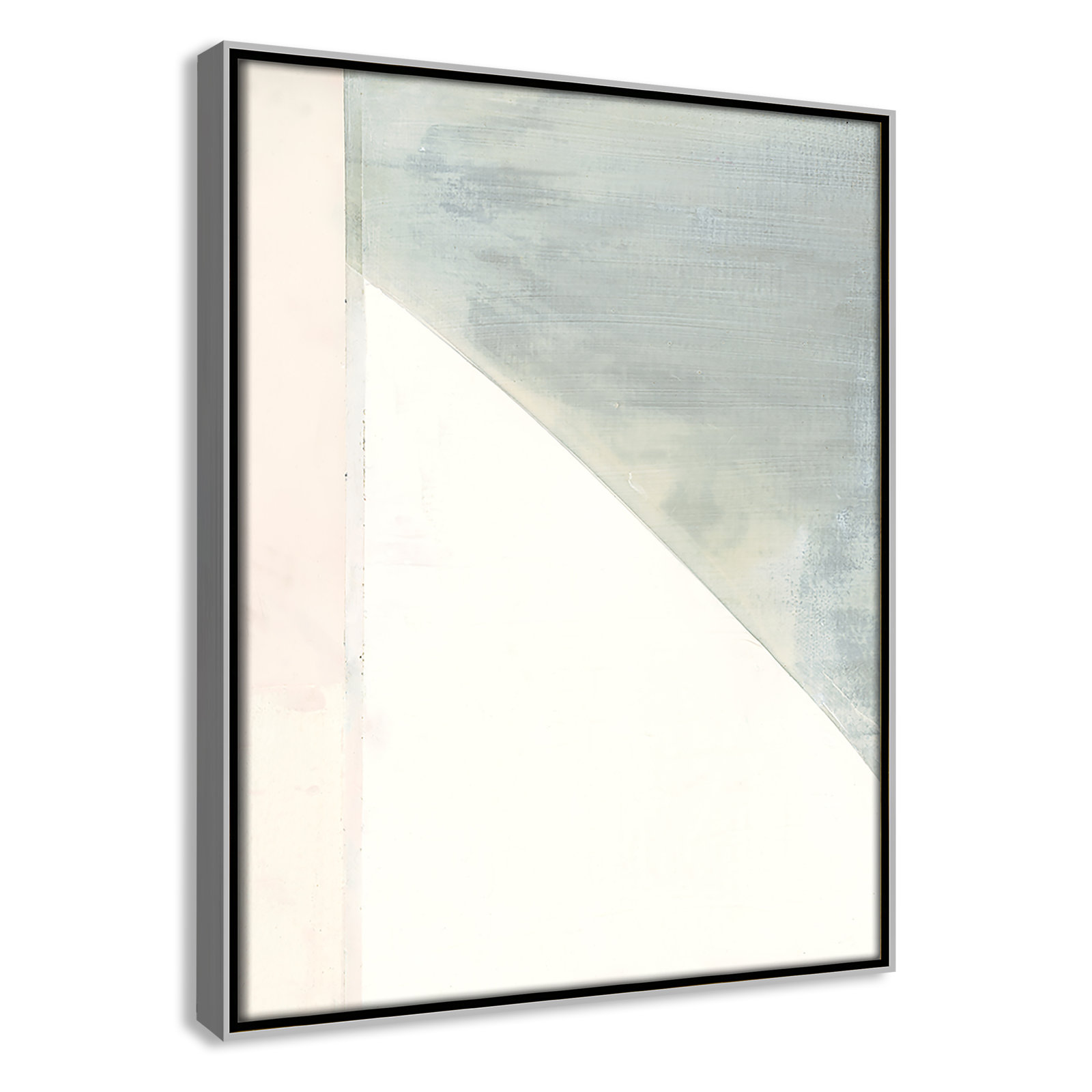 Alexandria "In Neutral I" Painting by Cartissi, 15.5" H x 12.5" W x 2" D, Silver Framed Canvas