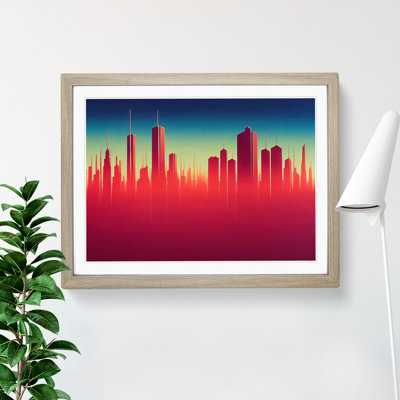 XH1022-7623X Sculptured City Skyline Abstract - Single Picture Frame Print