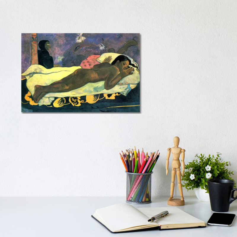 Girl In Bed by Paul Gauguin - Wrapped Canvas Painting, 20.32 cm H x 30.48 cm W