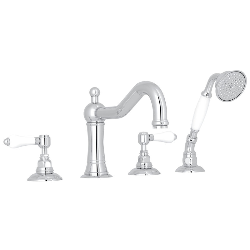 Acqui® 4-Hole Deck Mount Roman Tub Faucet, Polished Chrome