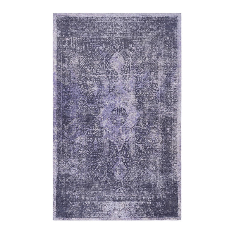 Anthracite Washable Area Rug, Rectangle 8' x 10'