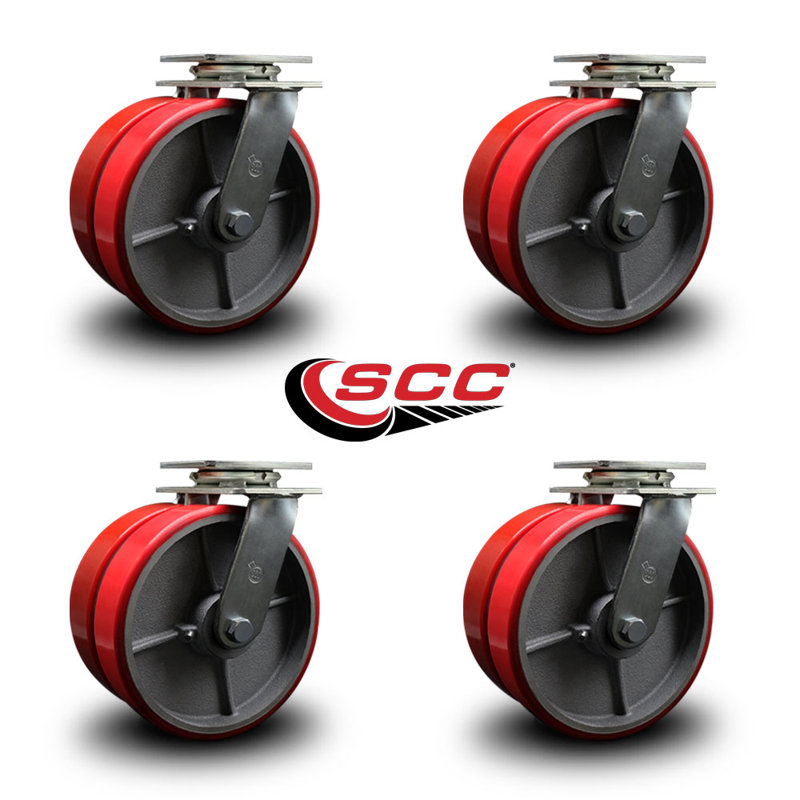 Ensemble de roulettes pivotantes 8 po
