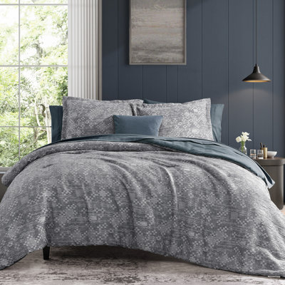 MaiRêve Full Size Comforter Set Navy Blue, Crinkle Textured Design Bedding Set 7 Pieces Bed in A Bag, All Season Farmhouse Comforter Set with Sheets, Pillowcases & Shams