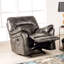 Fauteuil oscillant inclinable au fini gris foncé avec accoudoirs oscillants de style transitionnel