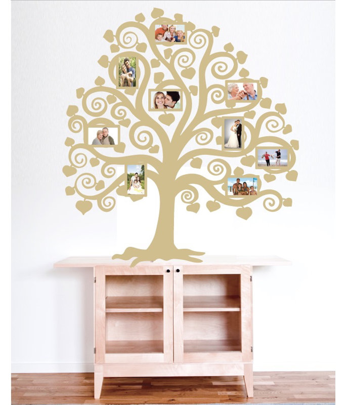 Décalcomanie murale images arbre familial, Beige