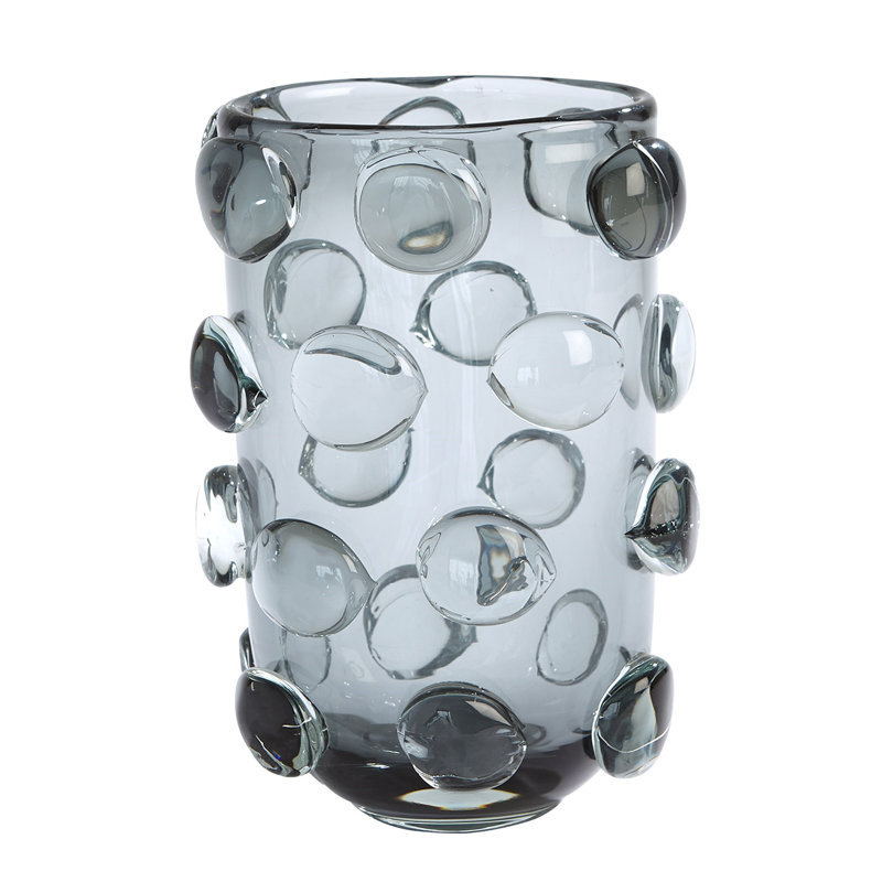 Rondelle Handmade Glass Table Vase, 11.75" H x 7.5" W x 6" D
