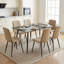 59.1" Rectangular Glass Table And Six PU Leather Dining Chairs For Kitchen, Dining Room, Living Room