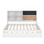 Lit de jour double avec tablettes de rangement, tableau noir, tableau de liège, ports USB et lit gigogne-1181893185