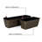 2-Pack Self-Watering Planter - Hand Woven Wicker - Rectangular - Dark Gray