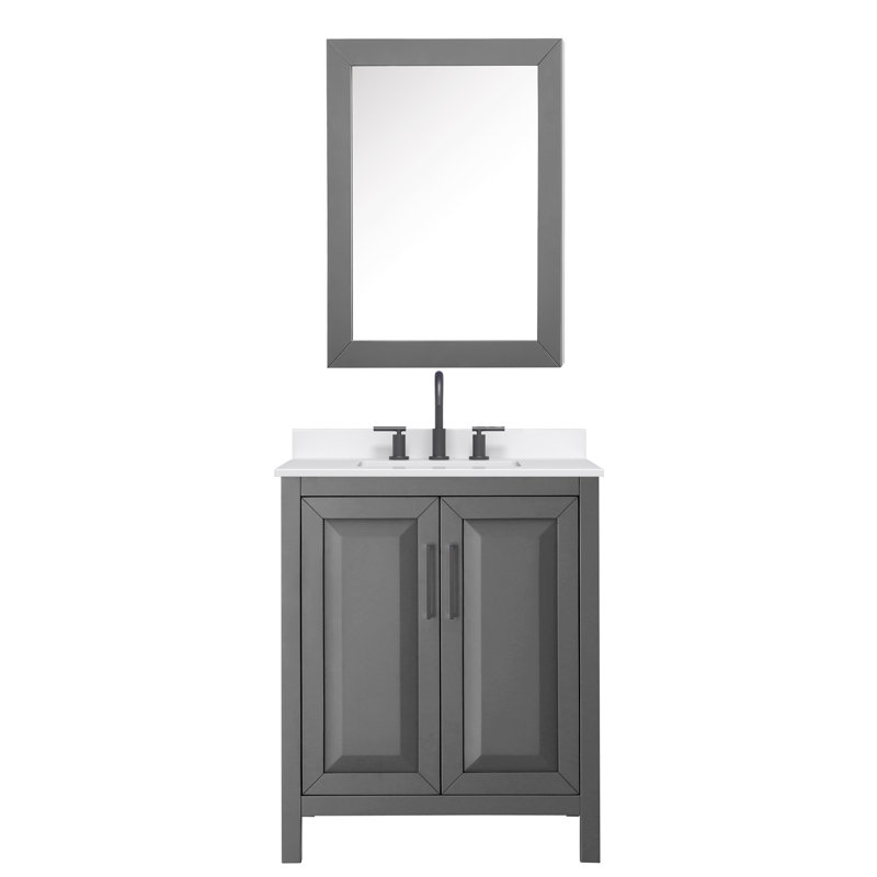 Daria 30'' W Vanity, Matte Black, Gray, Giotto Quartz