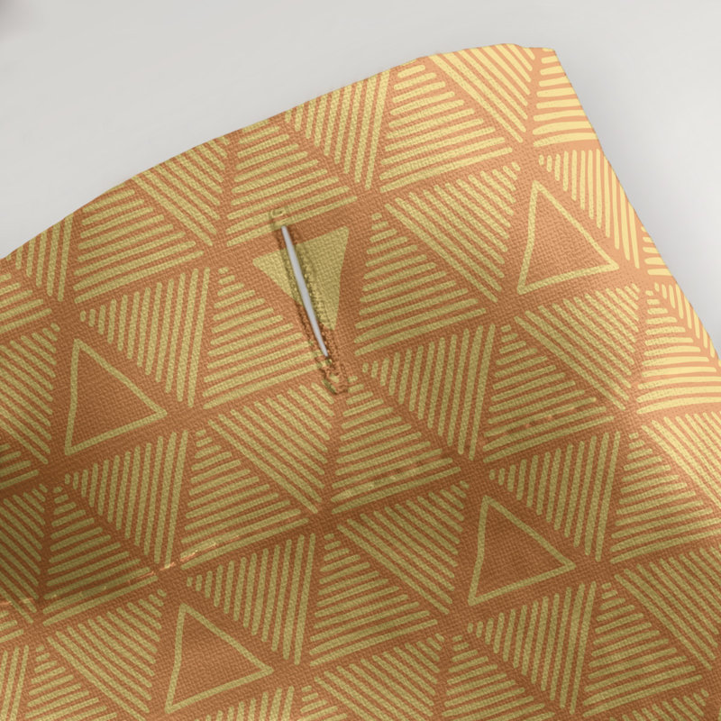 Rideau de douche simple à triangles à main classique Patricia Geoffrey, Orange/jaune, Yes
