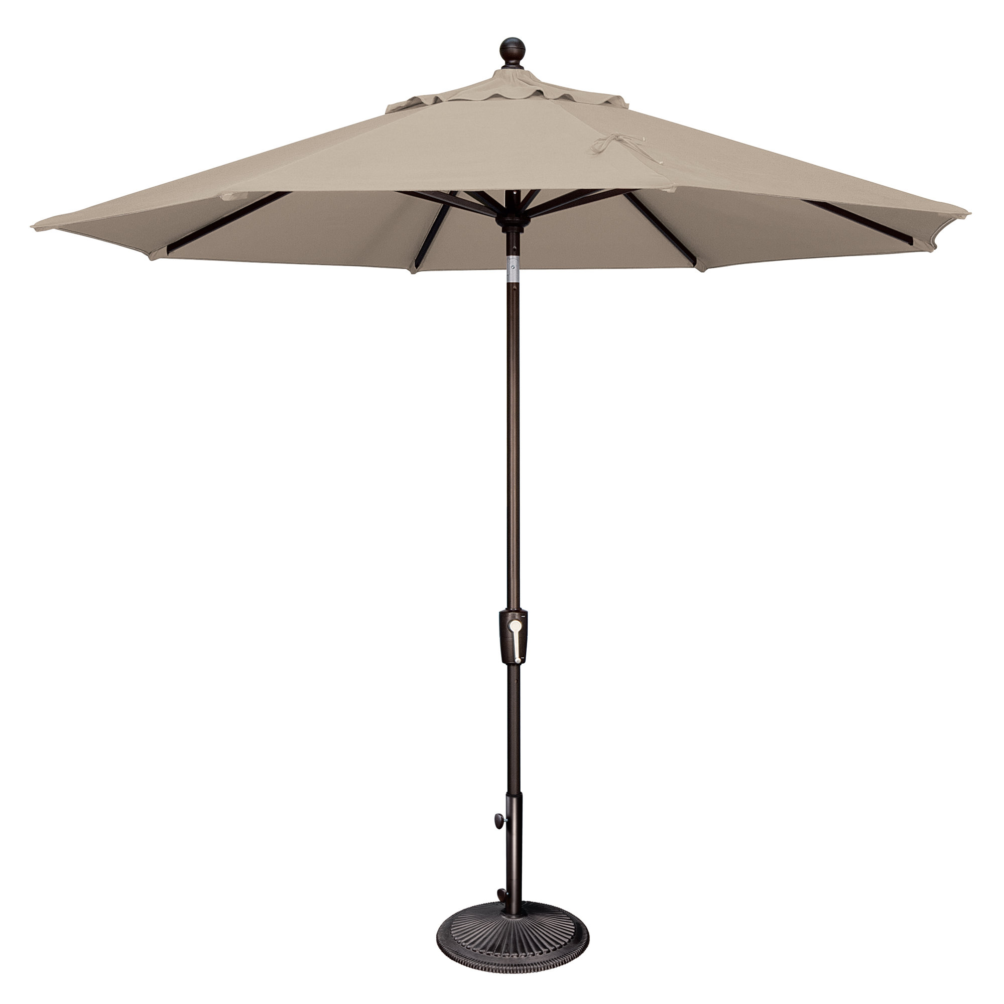Canela 108'' Market Sunbrella® Umbrella, Canvas Black, Antique Beige Sunbrella® Canvas