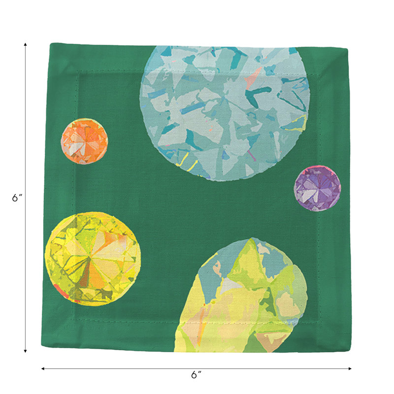Jewel Cotton Sateen Cocktail Napkins, Green
