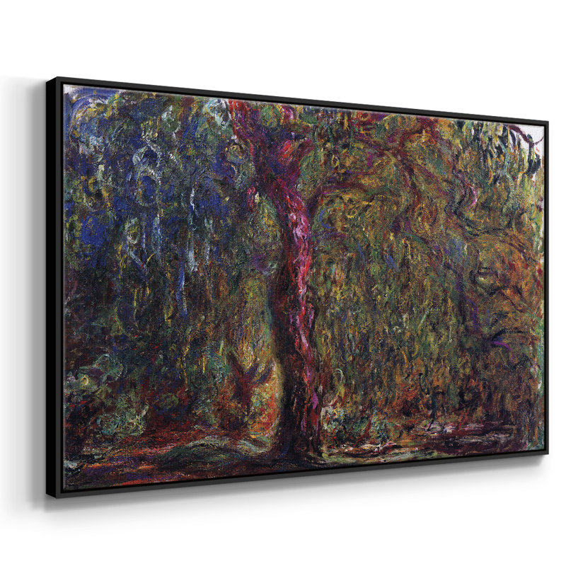 «Weeping Willow» par Monet, reproduction d'art sur toile, H 25 po x l 37 po x P 2 po, Noir