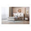 Grand lit plateforme tapissier grand format, deux prises et ports de charge USB des deux côtés, deux coussins de chevet, tablettes de rangement, velours, beige-922202839