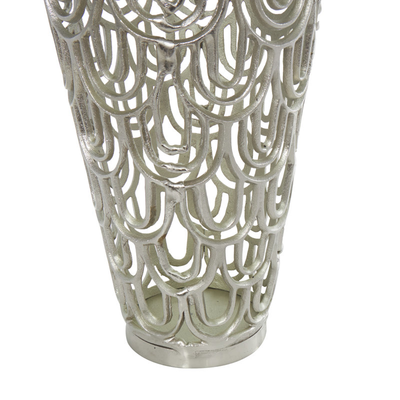 Vase de plancher Gathel, H 25,1 po x l 9,45 po x P 9,5 po, Argent