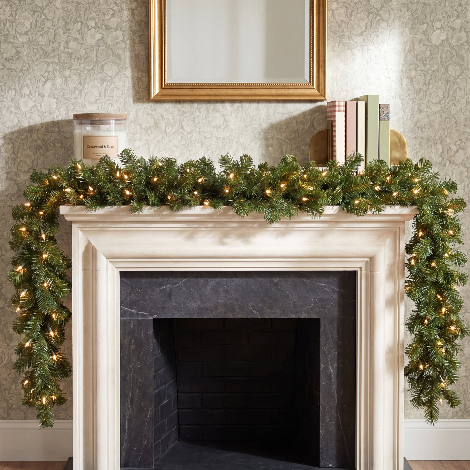PVC Greenery 108" Pre-Lit Deluxe Garland