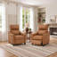 Fauteuil inclinable électrique pivotant en cuir véritable Porter-2121998328