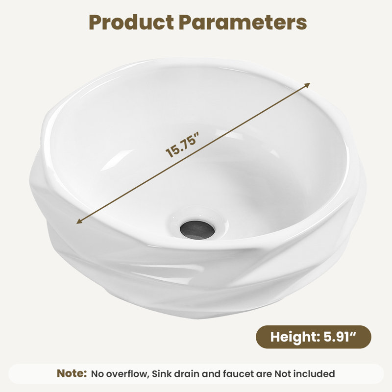 3D Circular Bathroom Vessel Sink
