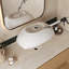 Lavabo de salle de bain vasque en céramique en forme de bateau 22 "x 16" avec bords noirs rayés Deervalley-128617836
