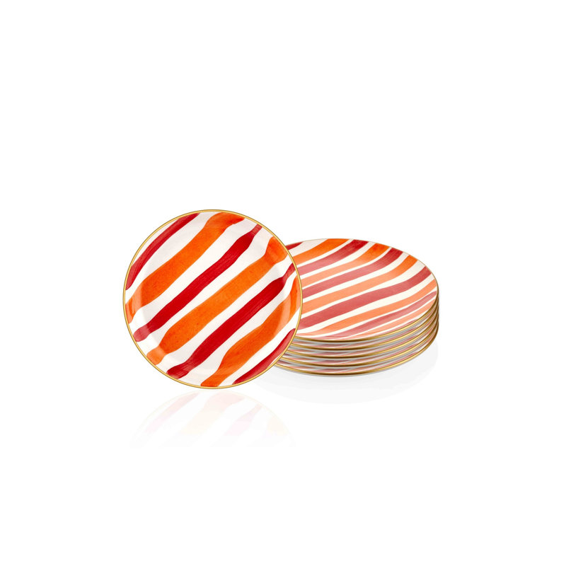 Assiette à dessert Serum, Rouge / Orange / Blanc