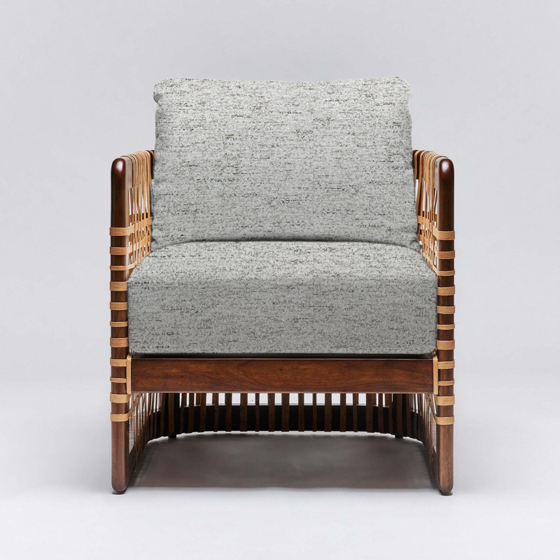 Fauteuil Palms, Châtaignier clair, Chenille de jade